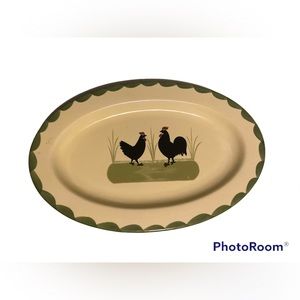 Zeller Keramik Oval Rooster & Hen Dinner Platter